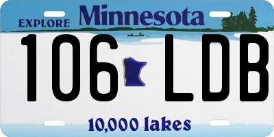 MN license plate 106LDB