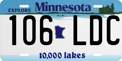 MN license plate 106LDC