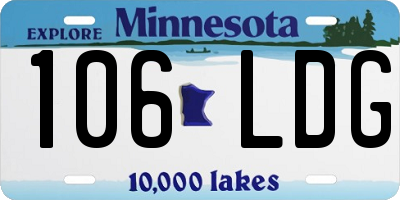 MN license plate 106LDG