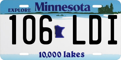 MN license plate 106LDI