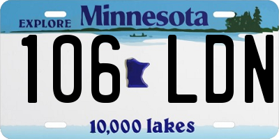 MN license plate 106LDN
