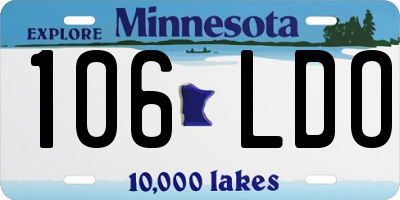MN license plate 106LDO