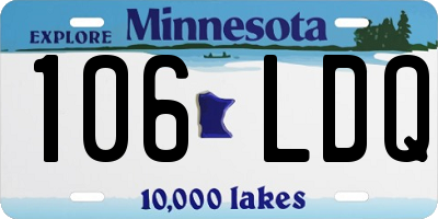 MN license plate 106LDQ