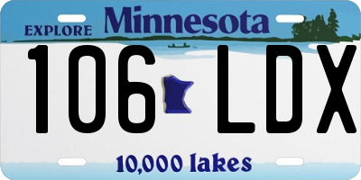 MN license plate 106LDX