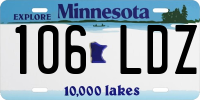 MN license plate 106LDZ