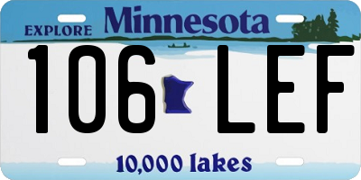 MN license plate 106LEF