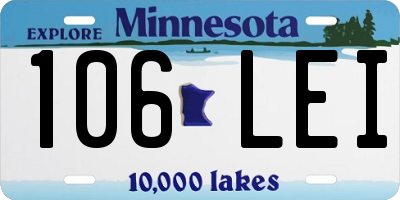 MN license plate 106LEI
