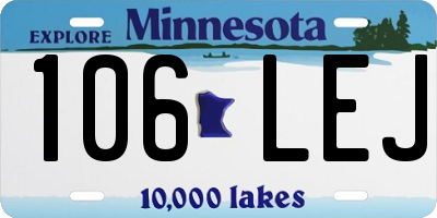MN license plate 106LEJ