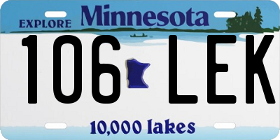 MN license plate 106LEK