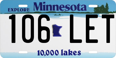 MN license plate 106LET