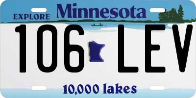 MN license plate 106LEV