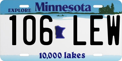 MN license plate 106LEW