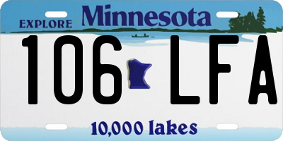 MN license plate 106LFA