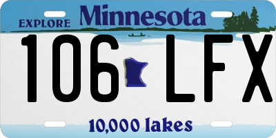 MN license plate 106LFX