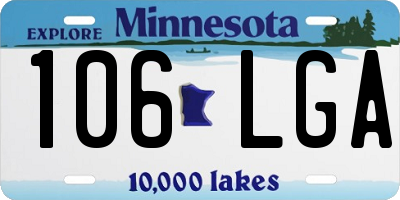 MN license plate 106LGA
