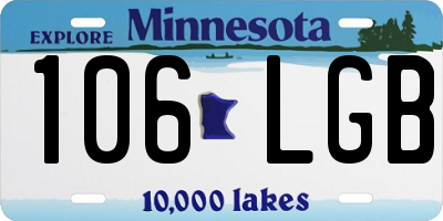 MN license plate 106LGB