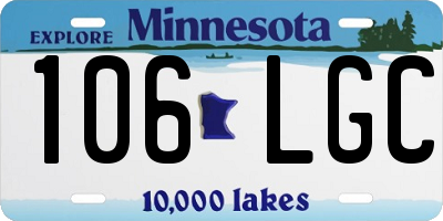 MN license plate 106LGC