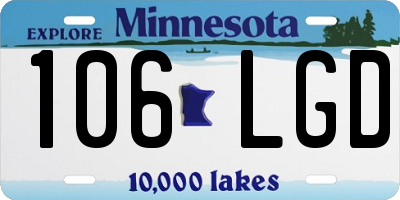 MN license plate 106LGD