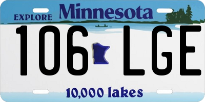 MN license plate 106LGE