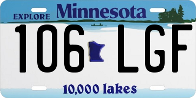 MN license plate 106LGF
