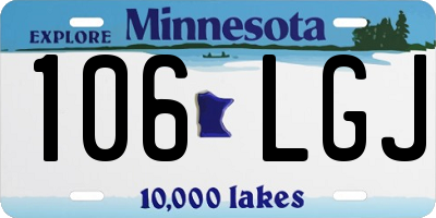 MN license plate 106LGJ