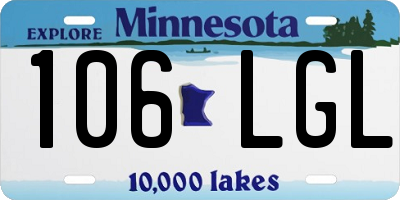 MN license plate 106LGL