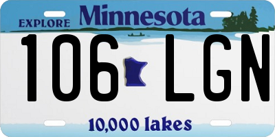 MN license plate 106LGN