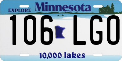 MN license plate 106LGO