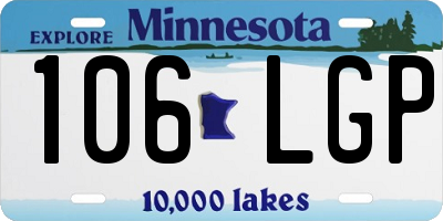 MN license plate 106LGP