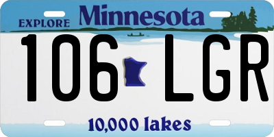 MN license plate 106LGR