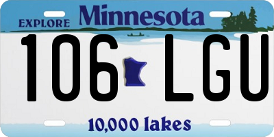MN license plate 106LGU