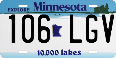 MN license plate 106LGV