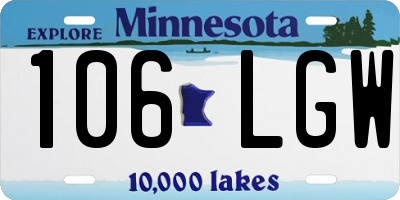 MN license plate 106LGW