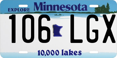 MN license plate 106LGX