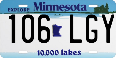 MN license plate 106LGY