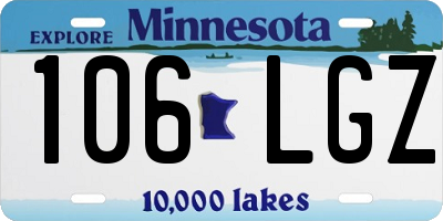 MN license plate 106LGZ
