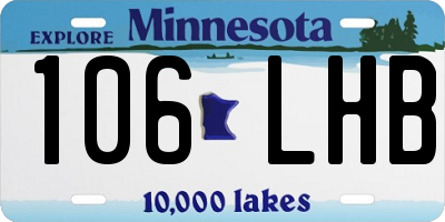 MN license plate 106LHB