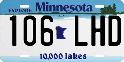 MN license plate 106LHD