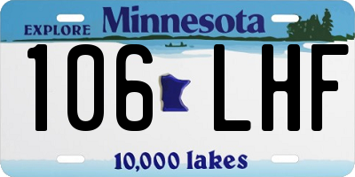 MN license plate 106LHF