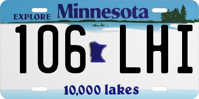 MN license plate 106LHI