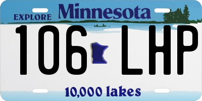 MN license plate 106LHP
