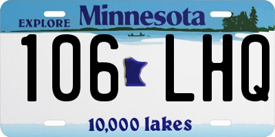 MN license plate 106LHQ