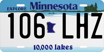 MN license plate 106LHZ