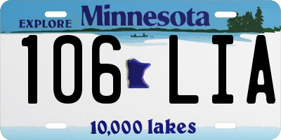 MN license plate 106LIA