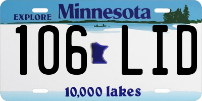 MN license plate 106LID