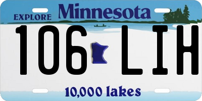 MN license plate 106LIH