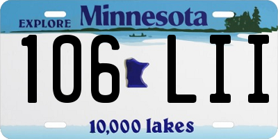 MN license plate 106LII