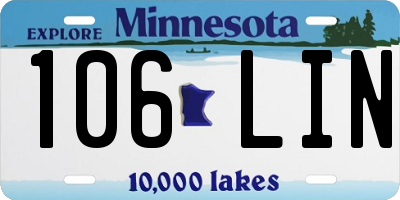 MN license plate 106LIN