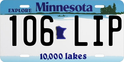 MN license plate 106LIP