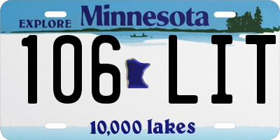 MN license plate 106LIT